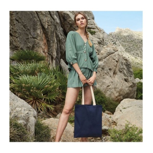 Sac organique en coton canvas avec anses contrastées