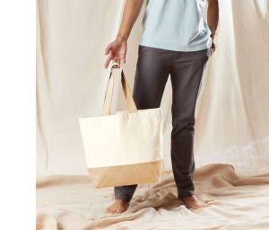 Sac shopping coton/toile de jute