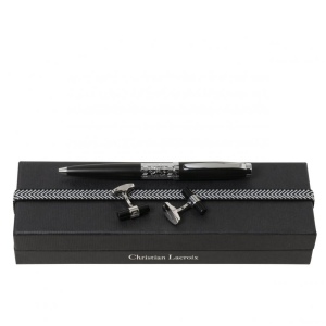 Parure More Noir (stylo bille & boutons de manchette)