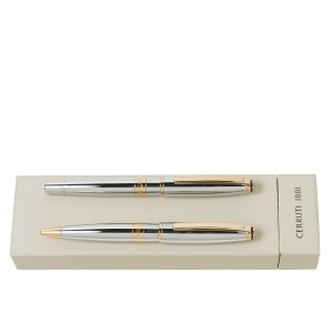 Parure Bicolore Chrome (stylo bille & stylo roller)
