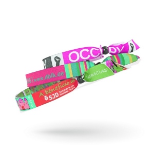Bracelet textile tissé + bague de serrage