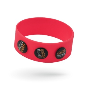 Bracelet silicone personnalisable boutons. Bouton Ø 25 mm