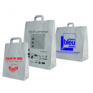 Sac kraft lisse blanc biodégradable 100 g