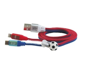 Funzip bleu et rouge avec tirette forme ballon