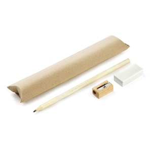 Ensemble d'écriture EKO (crayon, gomme, taille-crayon)