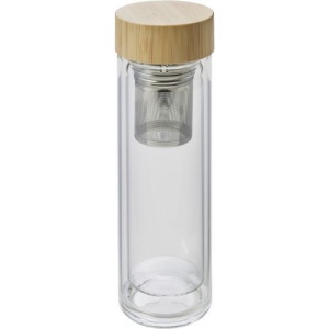 Bamboo and glass double walled bottle Vicente