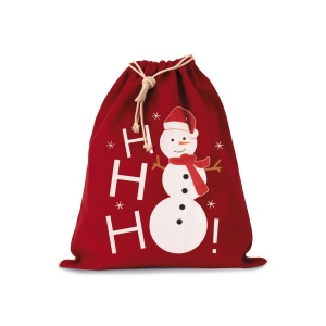 Sac coton à cordon motif bonhomme de neige