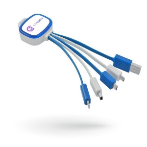Chargeur multi-câbles PVC 5 en 1 personnalisé