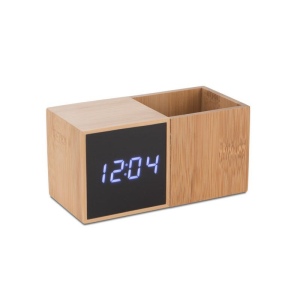Organiseur de bureau avec horloge BAMBOO
