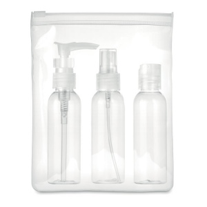 TRAVEL 3 Travel set PE in PEVA pouch