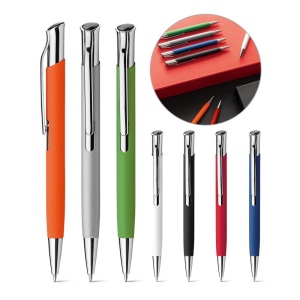 OLAF SOFT. Stylo à bille en aluminium, finition rubber