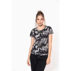 T-shirt camo manches courtes femme