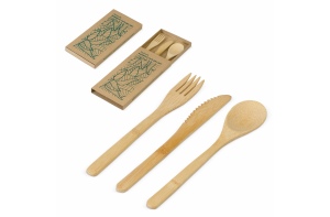 Bamboo cutlery set
