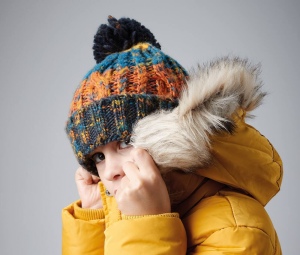 Bonnet enfant corkscrew avec pompon