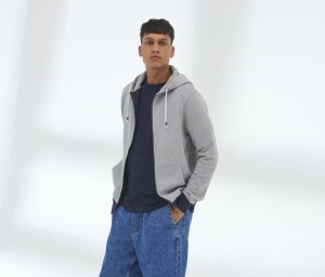 Sweat capuche zippé en coton régénéré