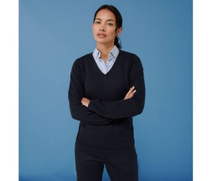 Pull col V femme