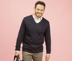 Pull col V homme