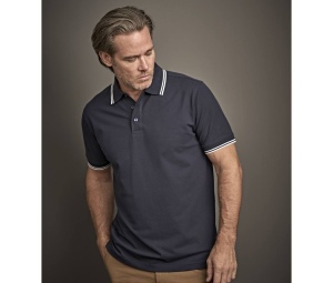 Polo homme col et manches contrastés