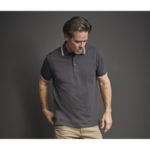 Polo homme col et manches contrastés