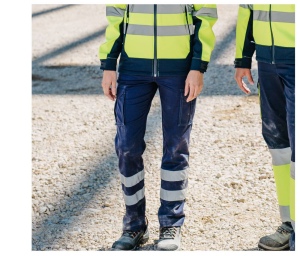 Pantalon stretch multipoches à bandes réfléchissantes