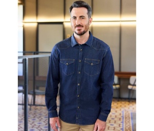 Chemise stretch en denim homme
