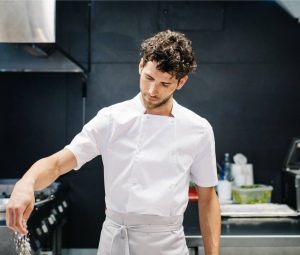 Veste de cuisinier mc avec boutons pression