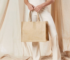 Sac shopping en toile de jute scintillant