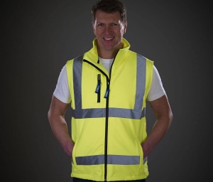 Bodywarmer softshell haute visibilité