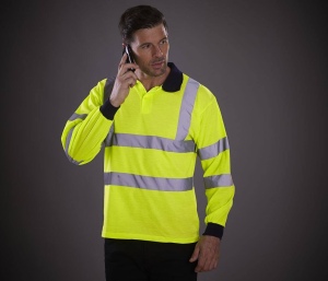 Polo manches longues haute visibilité