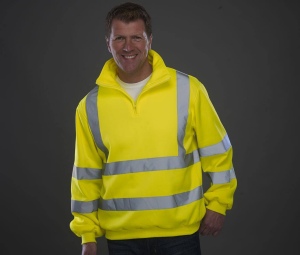 Sweat col zippé haute visibilité