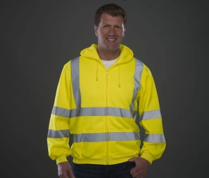 Sweat capuche zippé haute visibilité