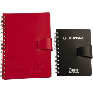 Bloc-notes A6 à spirales en cuir recyclé