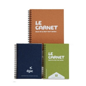 Carnet à spirales A4 en carton recyclé