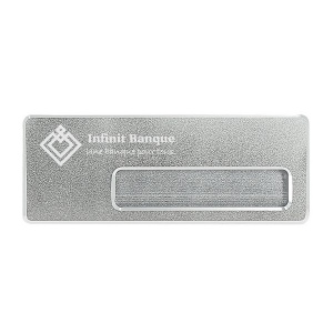 Badge aluminium 7 x 2,5 cm (+Gravure laser LA21)