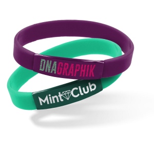 Bracelet silicone plaque alu - PUHT sérigraphie 1 couleur 1 position
