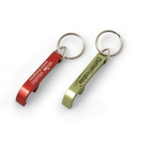 Porte-clés décapsuleur aluminium 55mm - PUHT sérigraphie 1 couleur 1 position