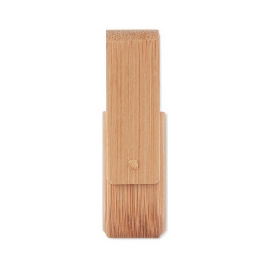 Clé USB rotative personnalisable en bois avec porte-clé. Tarif clé USB