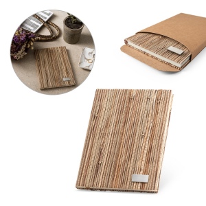 NERUDA. Bloc-notes A5 en fibre de paille naturelle avec pages lignées recyclées