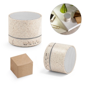 LINEU. Haut-parleur avec micro en ABS et fibre de paille de blé