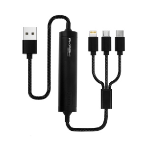 SAYO - CÂBLE USB 3 EN 1 AVEC FONCTION BATTERIE DE SECOURS 2600 mAh