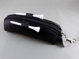 Trousse cuir - noir. Pour 3 balles