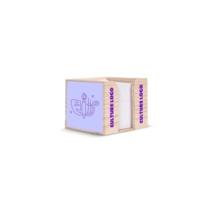 Boite cube papier bois, avec papier recyclé 10x10x8.5cm