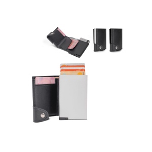 Portefeuille avec porte-cartes bleue RFID