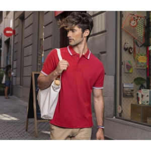 Polo homme contrasté