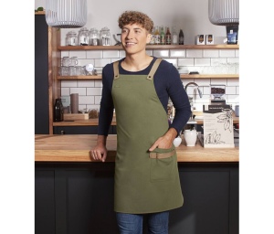 Tablier à bavette urban-look avec bretelles croisées et poche