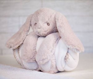 Peluche lapin avec couverture