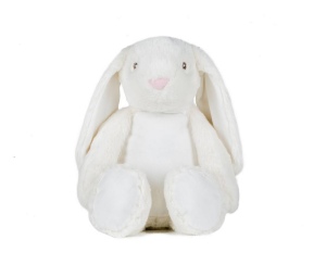 Peluche lapin avec ouverture zippée