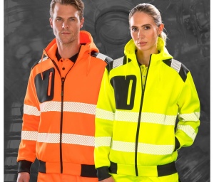 Sweat capuche zippé hv en polyester recyclé