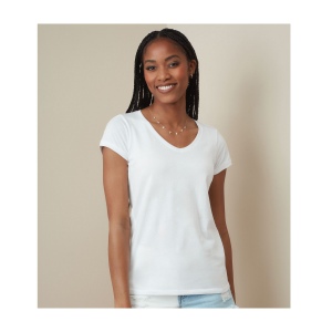 Tee-shirt femme col v