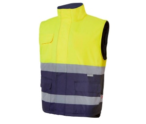 Bodywarmer matelassé bicolore haute visibilité
